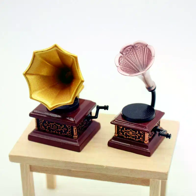 Model Kit Vintage - Dollhouse Vintage Phonograph Miniatures Model Living
